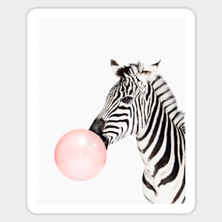 Zebra print, Bubble gum, Nursery art, Zebra wall art, Animal, Kids room, Modern art, Wall decor Sticker